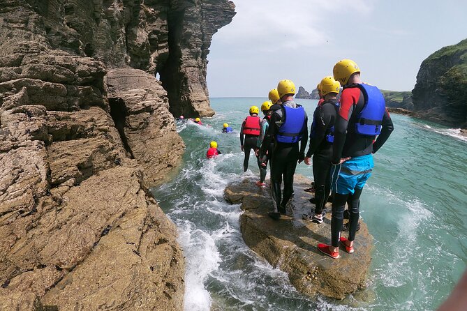2-Hour Coasteering Adventure Near Bude - Getting kitted up at Bossiney Campsite