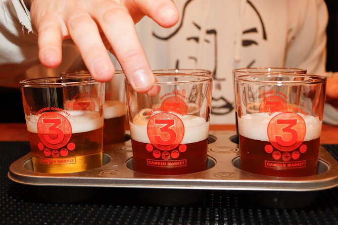 3 Locks Brewing Company Tour and Tasting Experience in Camden - Six tasters give you a useful beer comparison