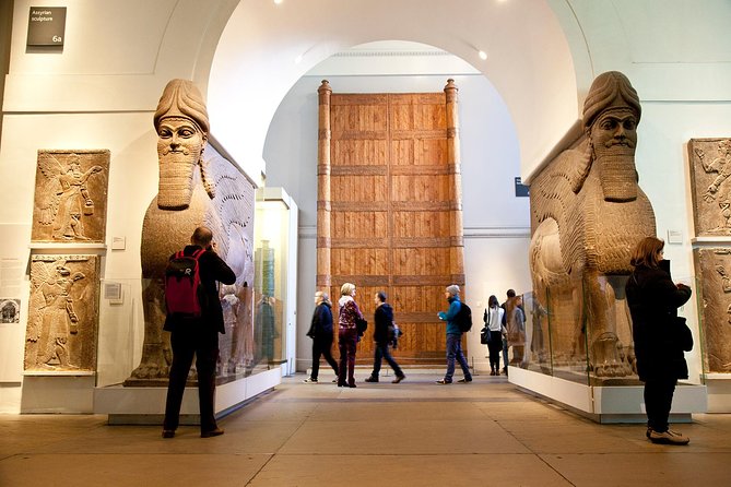 British Museum Highlights Private Tour in London including the Rosetta Stone - Meeting at Montague Place by the stone lions