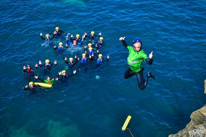Coasteering Experience in Newquay - Entering the cave and natural gully