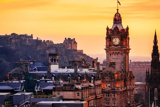 Edinburgh Rail Trip from London with Castle entry and Hop-on Hop-off bus - Princes Street and the gardens below the castle