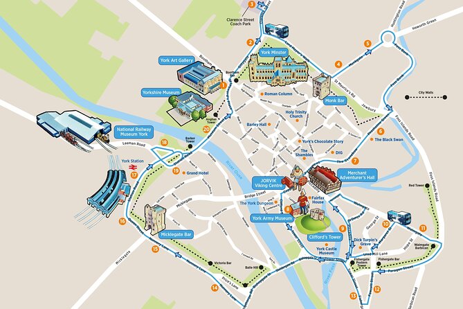 Golden Tours York Hop-on Hop-off Open Top Bus Tour with Audio Guide - How the 20-stop route works in real life