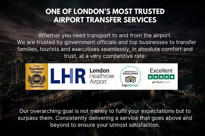Heathrow Airport - To & From Central London - Meet & Greet - Key points at a glance