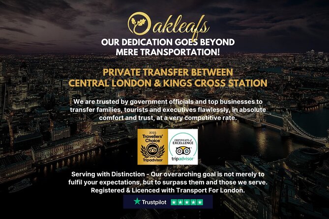 Kings Cross Station – Chauffeur/ Taxi - To & From Central London - Key points at a glance