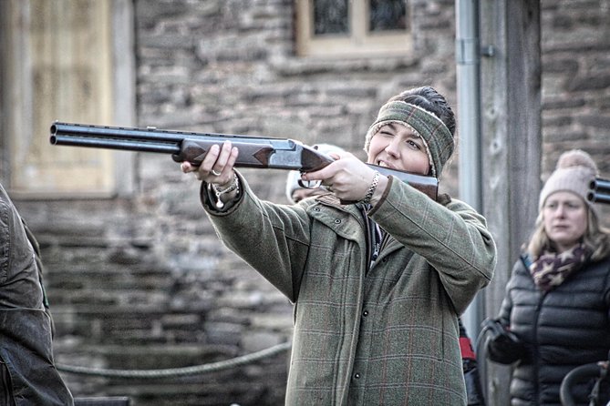 Laser Clay Shooting - The covered shooting area helps in changeable weather
