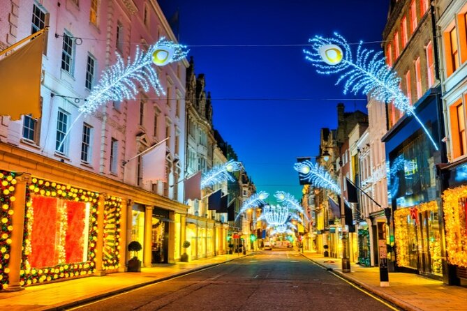 London Christmas Lights Self Guided Walking Tour - Bond Street and South Molton Street change the style