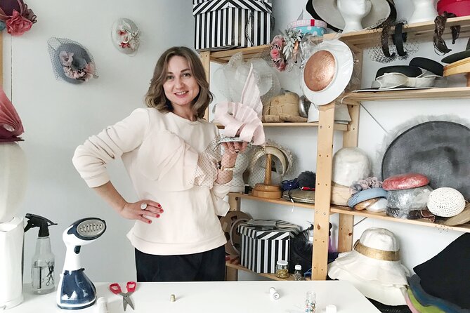 Make a Fascinator Hat with a Designer in London - Building the fascinator base on a traditional hat block