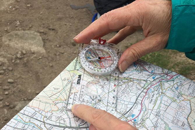 Map Reading and Navigation Course in Peak District - Using different compasses on the Peak District hills