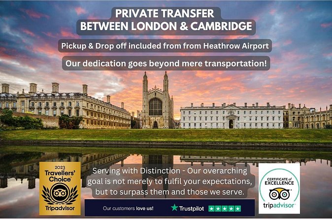 Private Transfer between London & Cambridge - Meet & Greet - A personal service led by Armin Harris