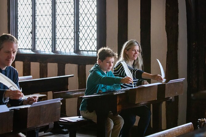 Shakespeare's Schoolroom & Guildhall Entry Ticket and Tour - Writing with a quill and Tudor ink