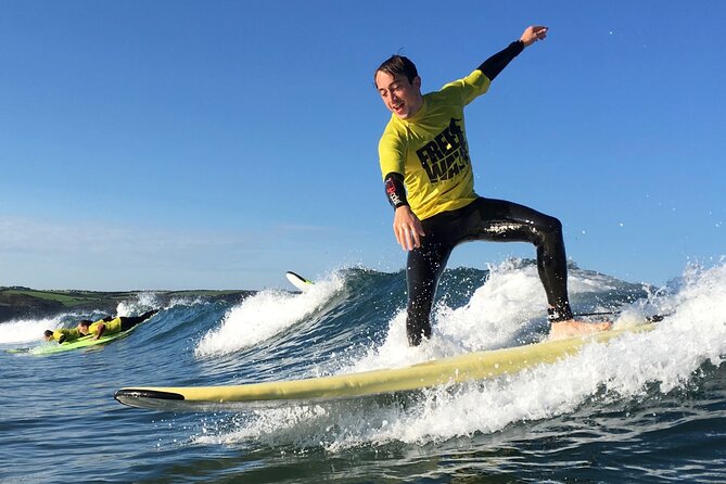 Taster Surfing Lesson in Bude - Getting into the waves at Widemouth Bay